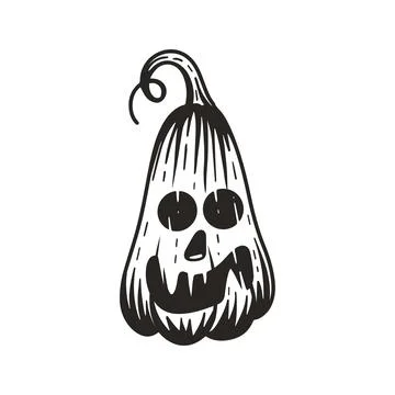 Engraved pumpkin head isolated vector illustration イラスト素材