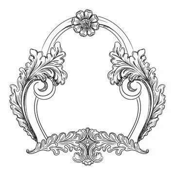 Engraved retro frame vector isolated illustration Stock Illustration