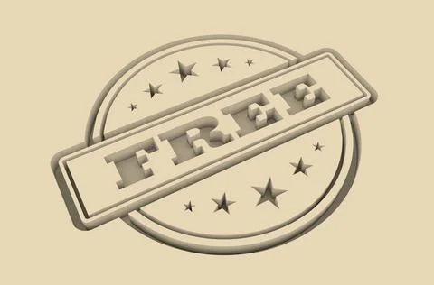 Engraved stamp with free text Stock Illustration