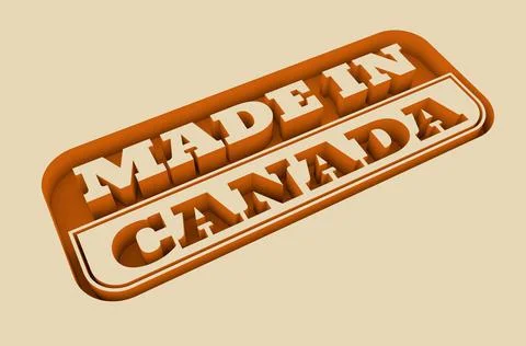 Engraved stamp with made in Canada text Stock Illustration