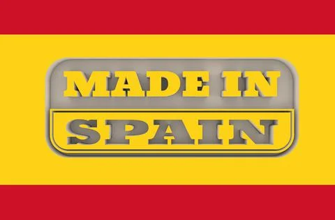 Engraved stamp with made in Spain text Stock Illustration