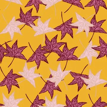 Engraved tree leaves seamless pattern. Vintage background botanical with foli イラスト素材