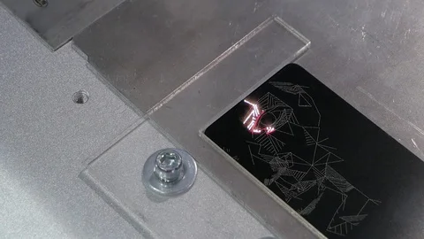 Engraving and cutting laser Stock Footage 106513166