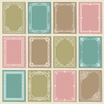 Engraving Baroque Style Vintage Frames Set Vector Illustrazione stock