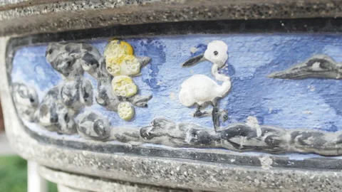 Engraving on a clay pot. Stock Footage 301685152