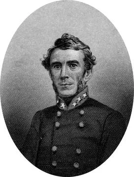 Engraving of Confederate General Braxton Bragg (March 22, 1817 – September 27, Stock Illustration