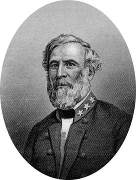 Engraving of Confederate General Robert Edward Lee (January 19, 1807 – October Stock Illustration