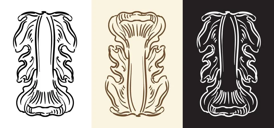 Engraving design element antique sheet vector illustrations Stockillustratie