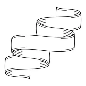 Engraving elegant scroll ribbon. Decorative paper swirl banner. Stock Illustration