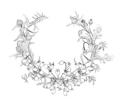 Engraving flower pattern Stock Illustration