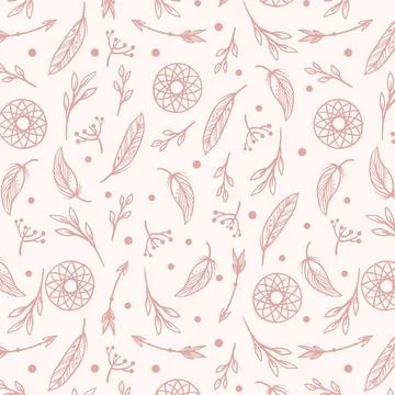 Engraving hand drawn boho pattern design Illustrazione stock
