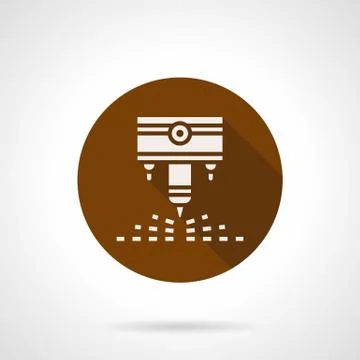 Engraving laser machine brown round vector icon Stock Illustration
