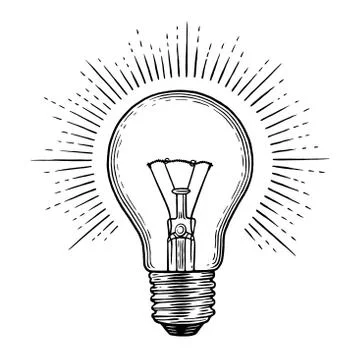 Engraving light bulb Stock Illustration