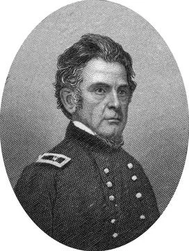 Engraving of Major General Ormsby MacKnight (or McKnight) Mitchel (August 28, Stock Illustration