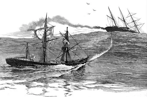  Engraving of the SS Palmyra. Dated 19th Century, Copyright: xUnitedxArchi... Stock Photos
