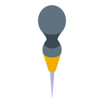 Engraving tool with round handle isometric icon Illustration