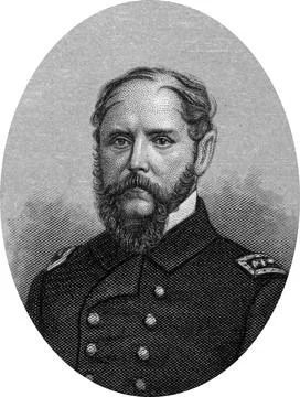 Engraving of Union Commander John Ancrum Winslow, Captain of the steam sloop of Stock Illustration