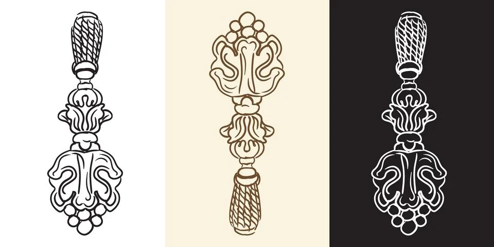 Engraving vertical monogram and design element vector Illustrazione stock