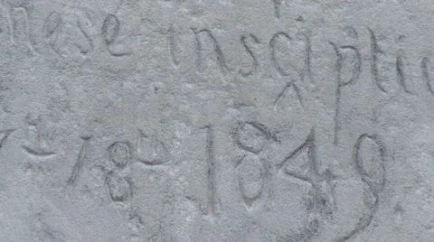 Engravings on rock Stock Footage 60588182