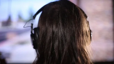 Engrossed Young Man Playing Action Video Games on Console Stock Footage 69747440