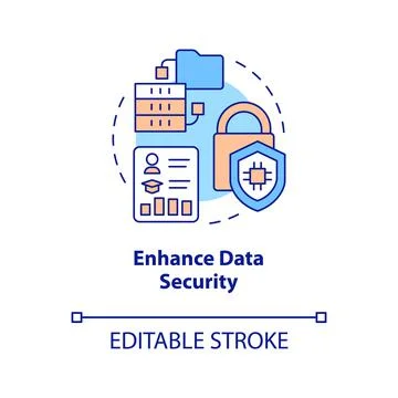 Enhance data security concept icon 스톡 일러스트