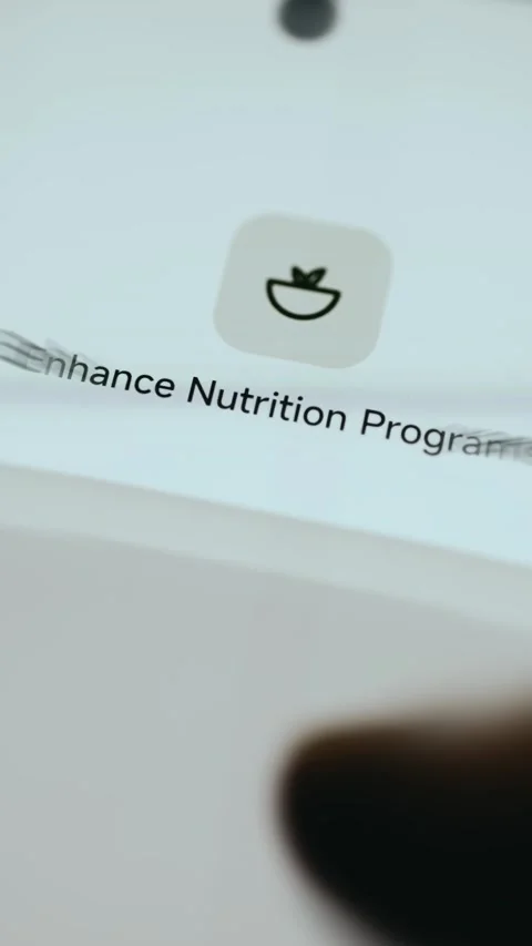 Enhance Nutrition Programs Mobile Interface Option Video stock 339411432