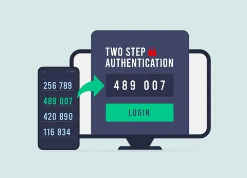 Enhance security with 2FA and 2-step authentication app. Explore SMS code Stock Illustration