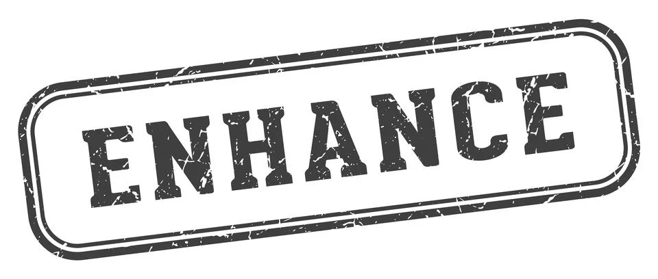 Enhance stamp. enhance rectangular stamp on white background Stock Illustration
