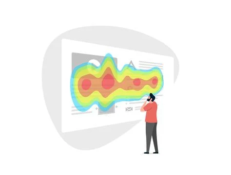 Enhance website performance with heatmap SEO analytics. Track user behavior Stock Illustration