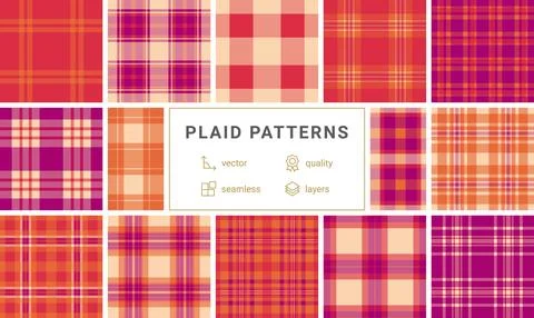 Enhance your projects with this vibrant red and orange plaid pattern. A cla.. 스톡 일러스트