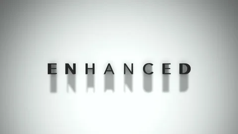 Enhanced 3D title animation matte black text on a white background Stock Footage 300716947