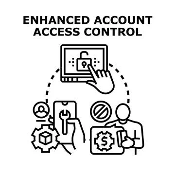 Enhanced account access control illustrating digital security Stock Illustration