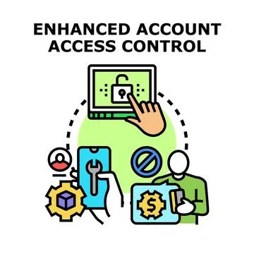 Enhanced account access control illustrating digital security Stock Illustration