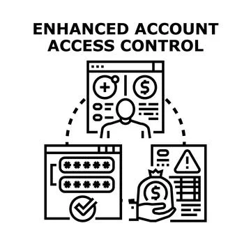 Enhanced account access control protecting online finance Ilustración de archivo