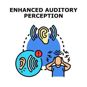 Enhanced auditory perception and hearing sensitivity concept Stock Illustration