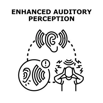 Enhanced auditory perception and hearing sensitivity concept Stock Illustration