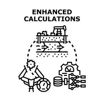 Enhanced calculations for optimizing industrial processes and data analysis Stock Illustration