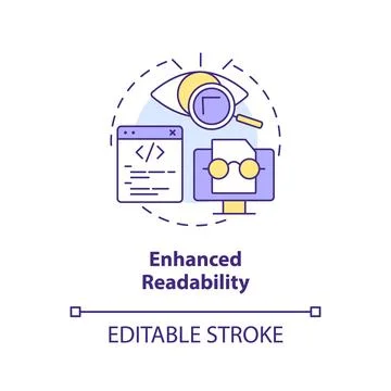 Enhanced code readability concept icon Illustration