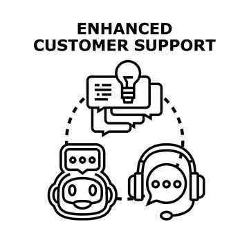 Enhanced customer support system with ai and live agent assistance Stock Illustration