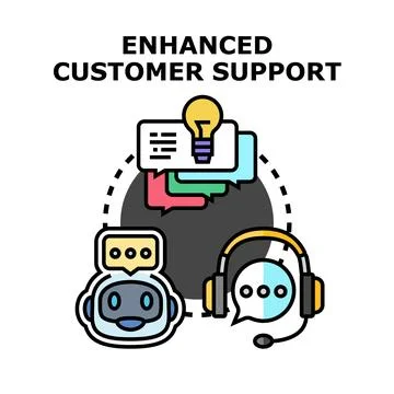 Enhanced customer support system with ai and live agent assistance Stock Illustration