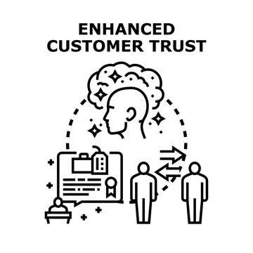 Enhanced customer trust and client relationship building Stock Illustration