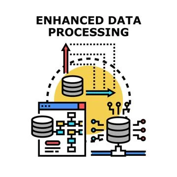 Enhanced data processing system optimizing digital information flow イラスト素材