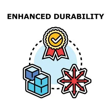 Enhanced durability concept with quality and resilience symbols 스톡 일러스트