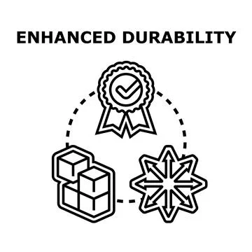 Enhanced durability concept with quality and resilience symbols 스톡 일러스트