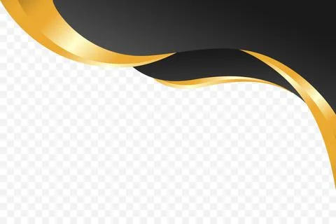 Enhanced header and footer borders with a Black and gold wavy vector backgr.. Stock Illustration