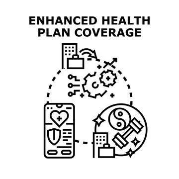 Enhanced health plan coverage business system concept 스톡 일러스트