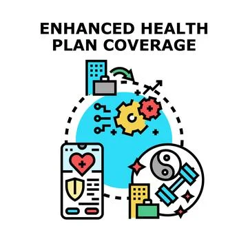 Enhanced health plan coverage business system concept Illustrazione stock
