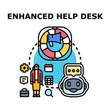 Enhanced help desk providing artificial intelligence and human support イラスト素材