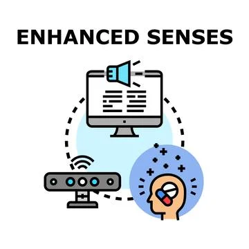 Enhanced human senses concept for virtual reality Stock Illustration
