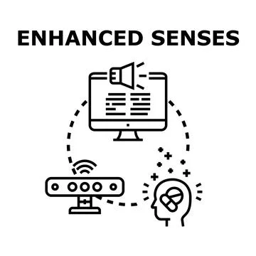 Enhanced human senses concept for virtual reality Stock Illustration